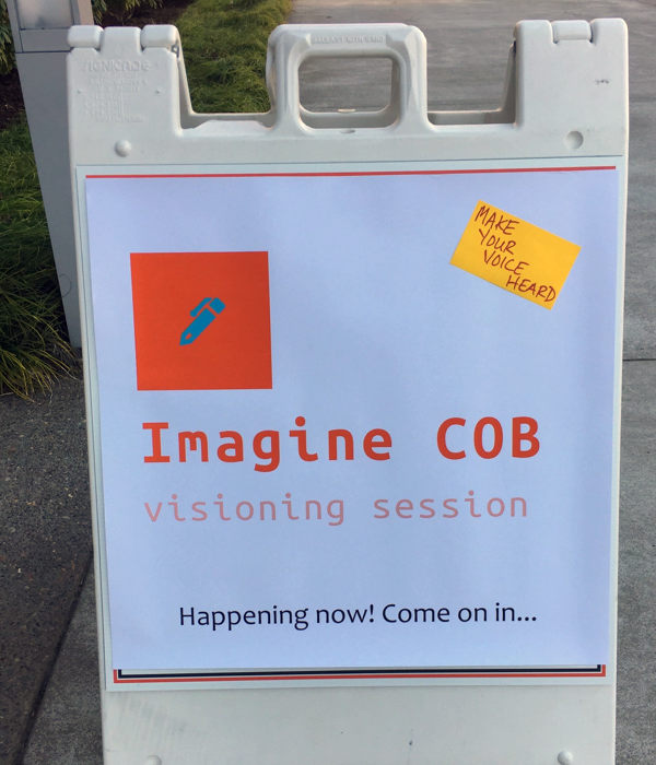 Poster announcing Imagine COB session