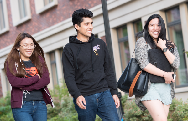 Three OSU students walking on campus
